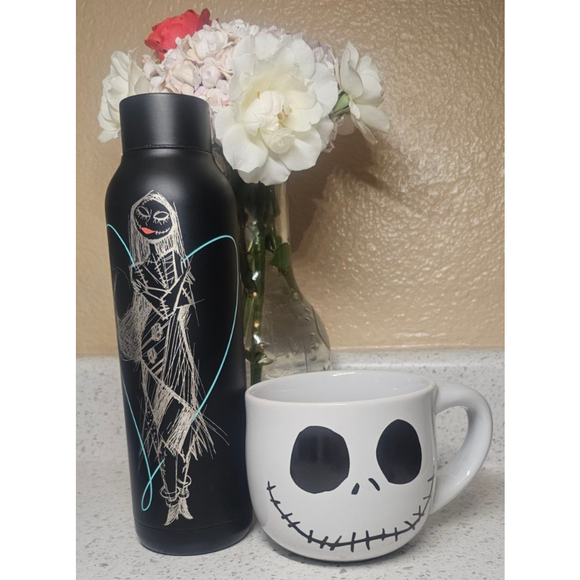 2 Disney Nightmare Before Christmas cups - Sally Tavel bottle and Jack mug - Picture 1 of 6